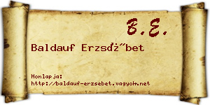 Baldauf Erzsébet névjegykártya